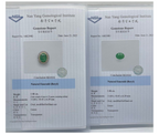 Natural Emerald & Diamond Ring set in 18k White Gold