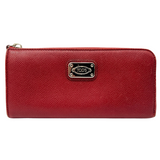 Tod'S Wallet Long Red Leather Embossed L Zipper Box