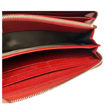 Tod'S Wallet Long Red Leather Embossed L Zipper Box