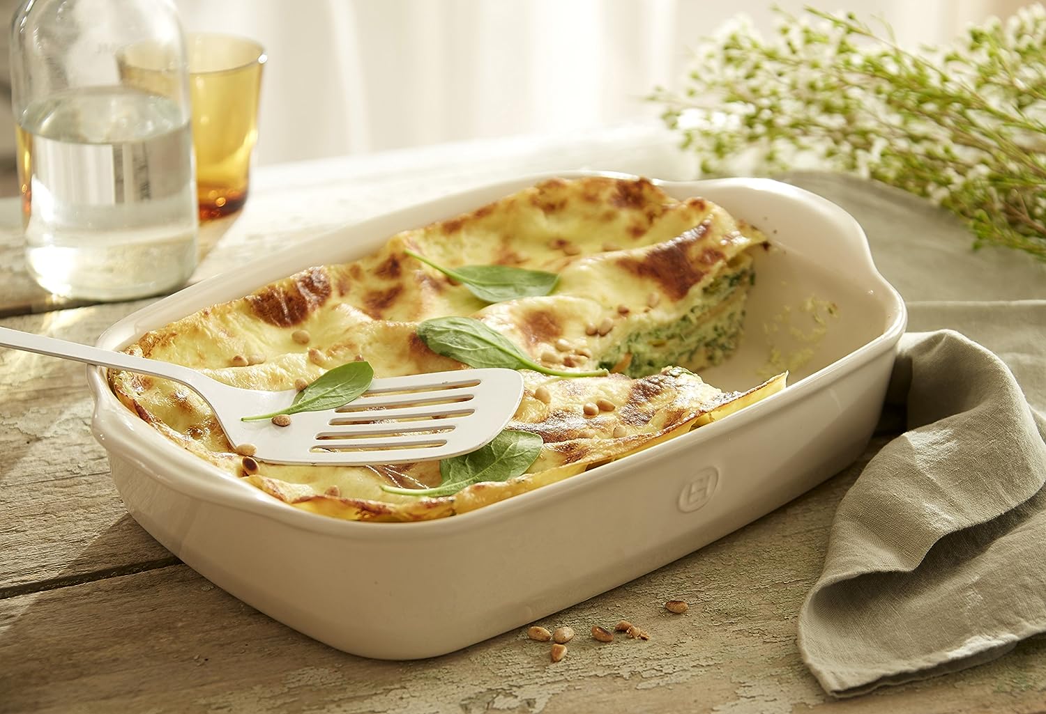 Emile Henry France Ovenware Ultime Rectangular Baking Dish 16.5 x 10.6 Flour White Secondary image