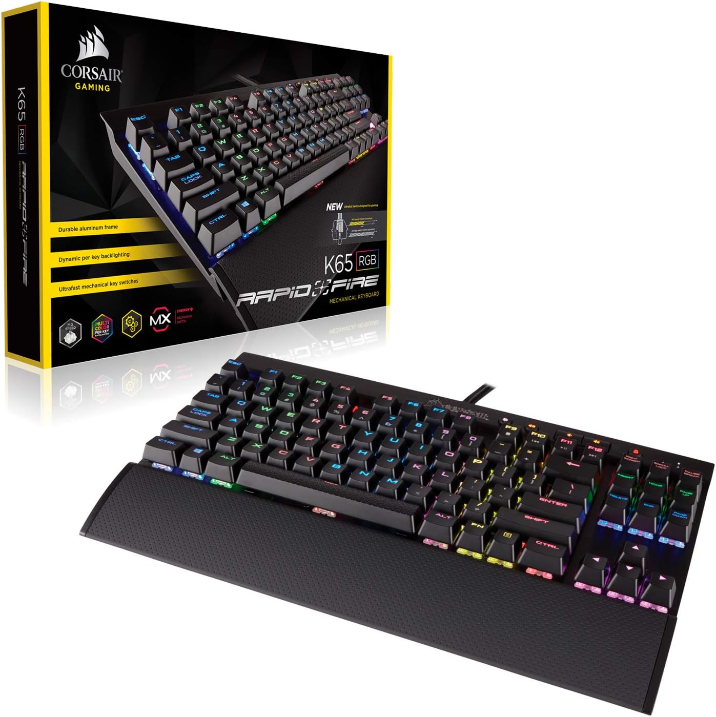 Corsair CS-CH-9110014-NA K65 RGB Rapidfire Compact Wired Mechanical Gaming Keyboard, Cherry MX Speed Secondary image