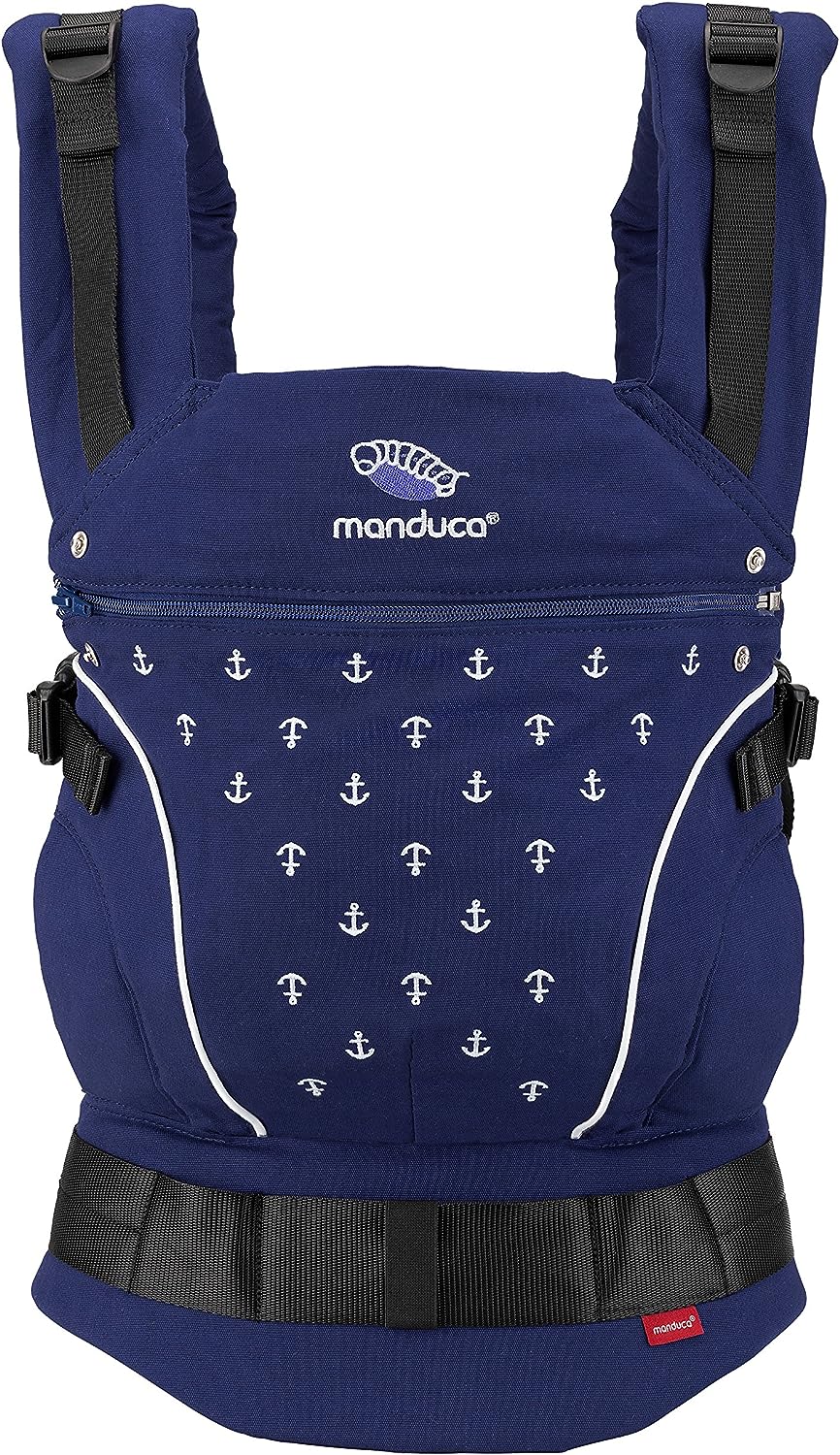 Manduca First Limited Edition Baby Carrier 100% Organic Cotton Blue Anchors Main image
