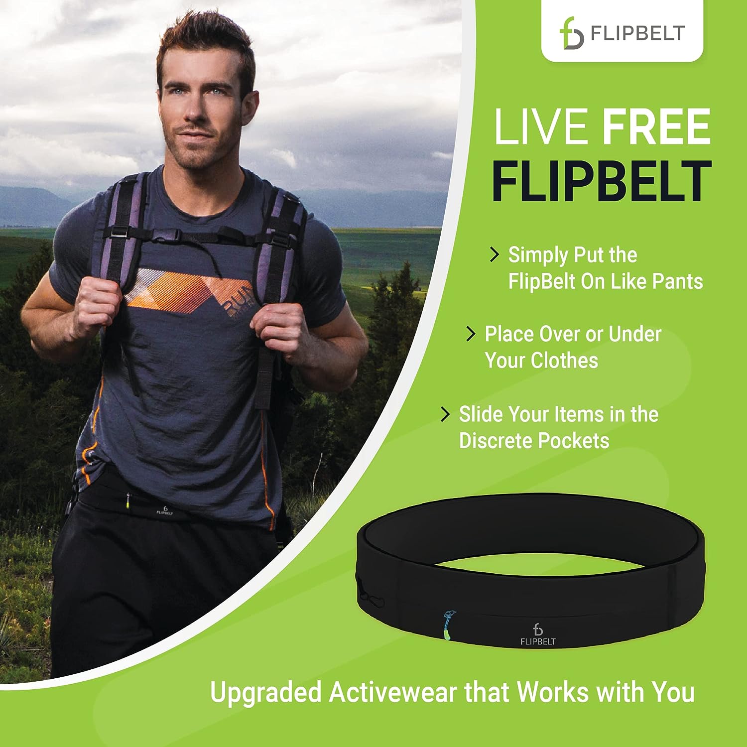 FlipBelt Zipper Running Belt Fanny Pack XXL Secondary image