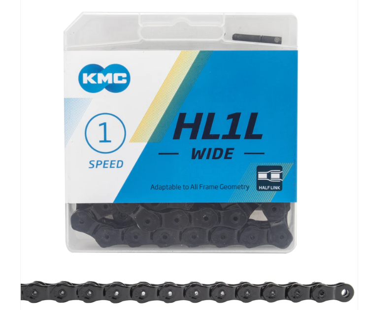 KMC HL1L Wide Black 100 Links 1/8 Bullet Pin (HL710) Connector Main image