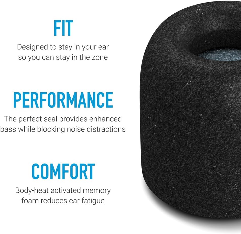 COMPLY SmartCore Sport Pro Premium Universal Memory Foam Tips for Wired Earphones 3 Pairs Large