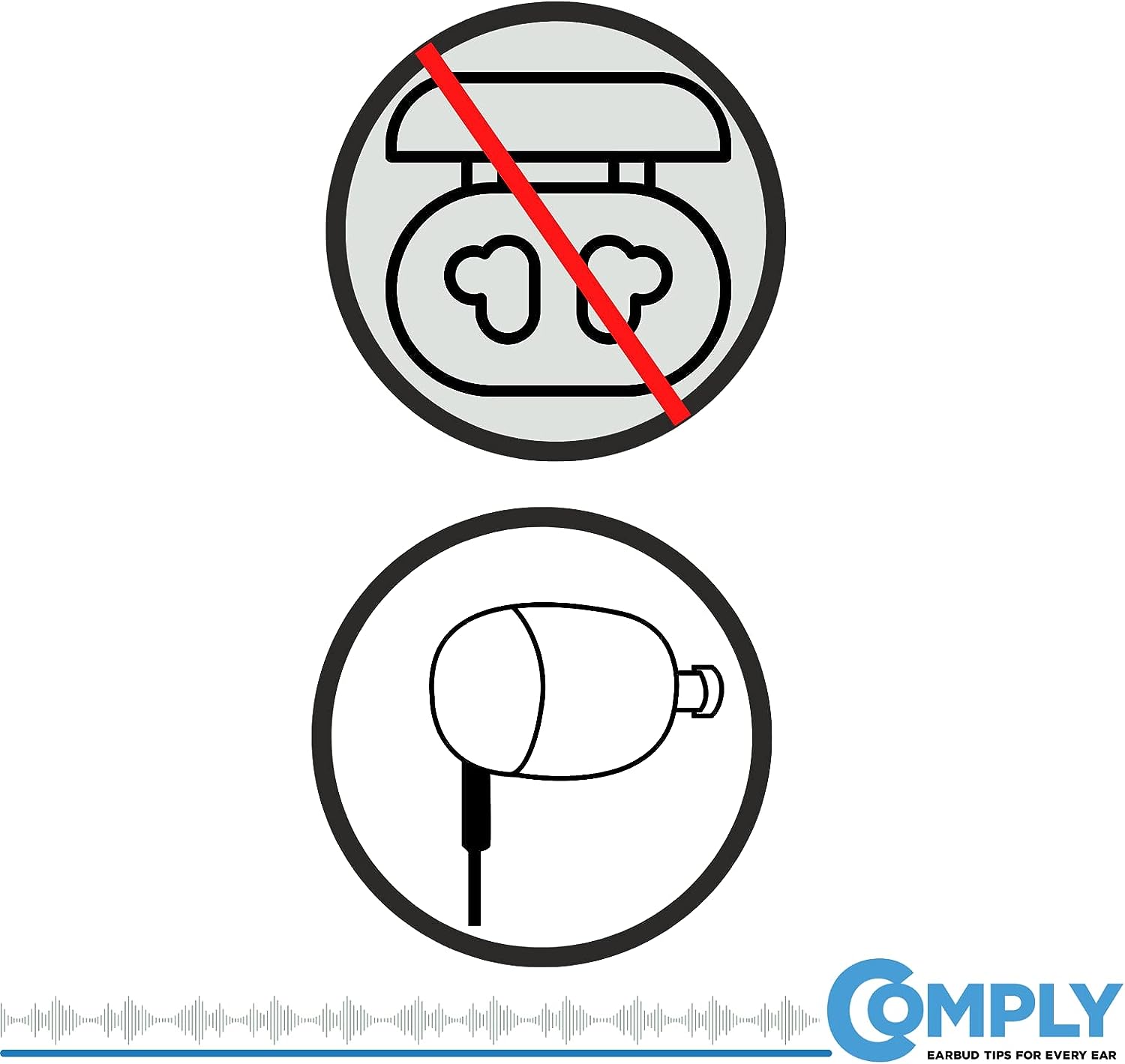 COMPLY SmartCore Sport Pro Premium Universal Memory Foam Tips for Wired Earphones 3 Pairs Large