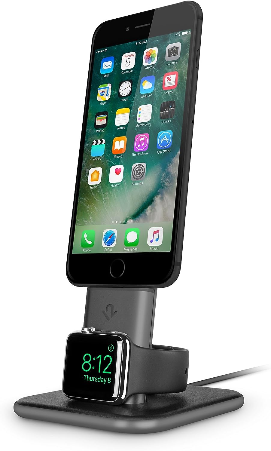 Twelve South 12-1634 HiRise Duet Dual Charging Stand for iPhone and Apple Watch Black Secondary image