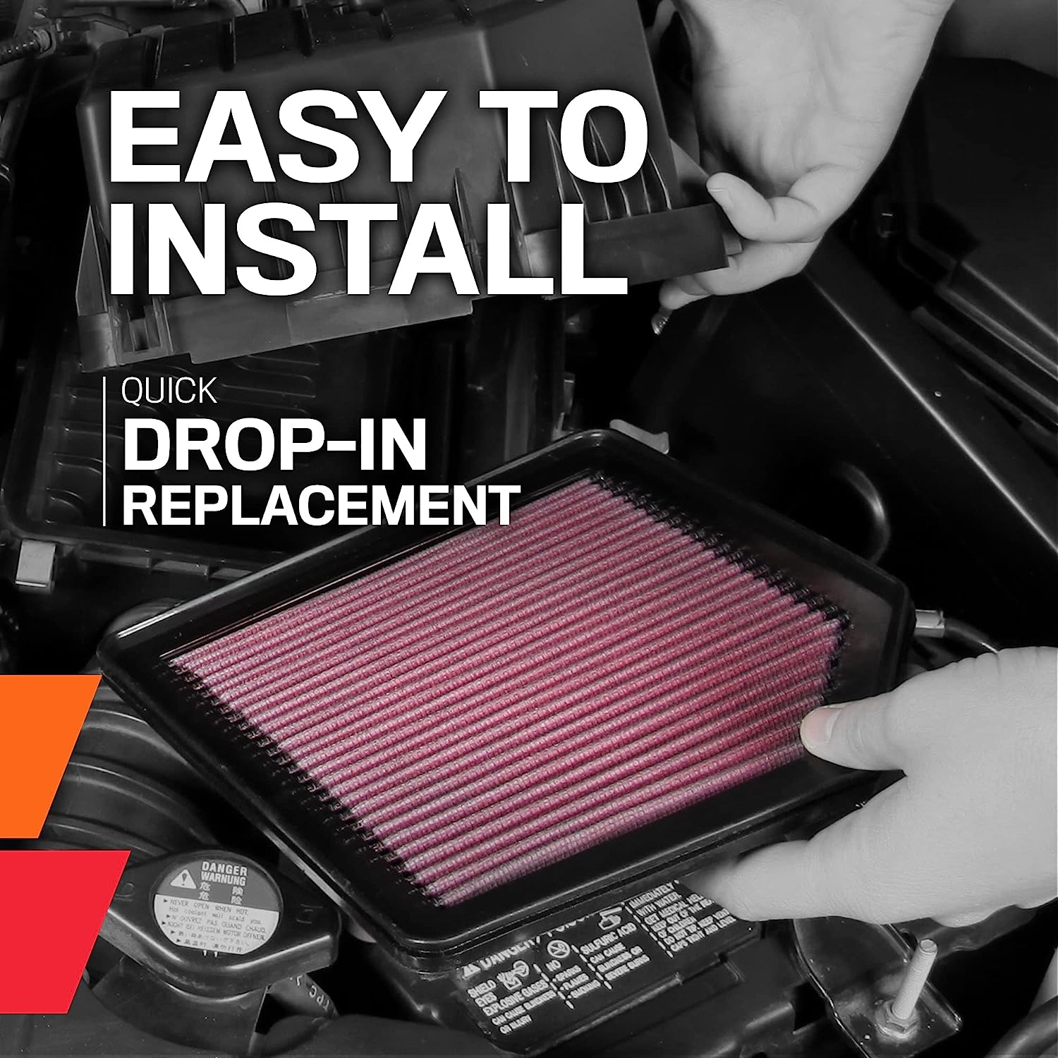 K&N Engine Air Filter High Performance Premium Washable Replacement Car Air Filter Compatible with 2012 to 2019 Nissan Infiniti V8 5.6 L Armada Patrol QX80 QX56 33-2456