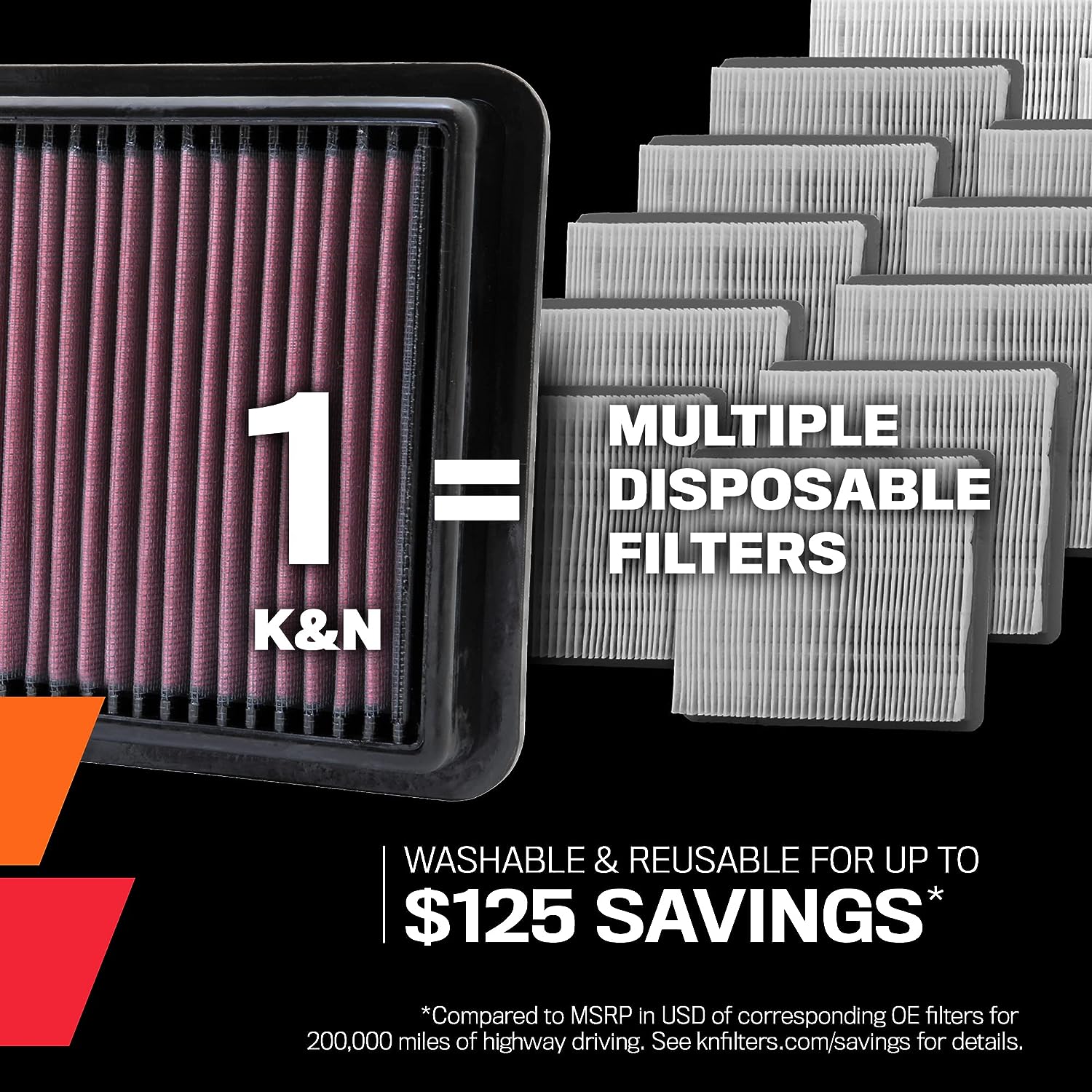 K&N Engine Air Filter High Performance Premium Washable Replacement Car Air Filter Compatible with 2012 to 2019 Nissan Infiniti V8 5.6 L Armada Patrol QX80 QX56 33-2456