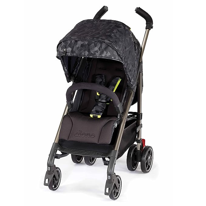 Diono Flexa Luxe Umbrella Stroller from Infant to Toddler with Slim Freestanding Fold, Car Seat Compatible, Adaptors Included, XL Storage Basket, Black Camo Main image