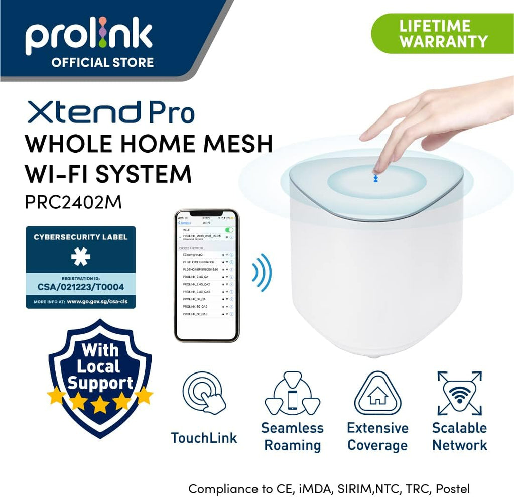 Prolink AC1200 PRC2402M Xtend Pro Whole Home Mesh WiFi System Single Mesh