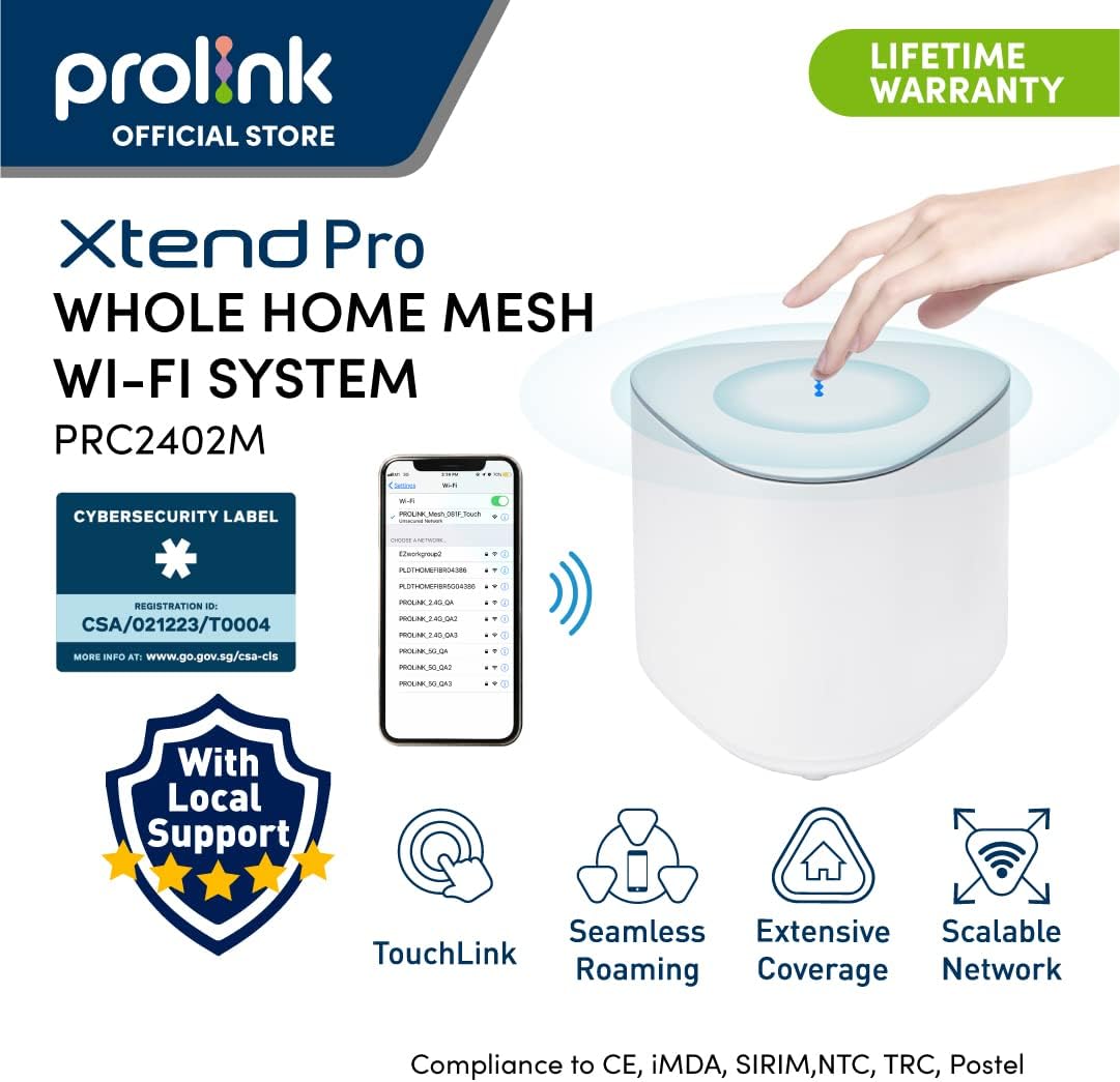 Prolink AC1200 PRC2402M Xtend Pro Whole Home Mesh WiFi System Single Mesh