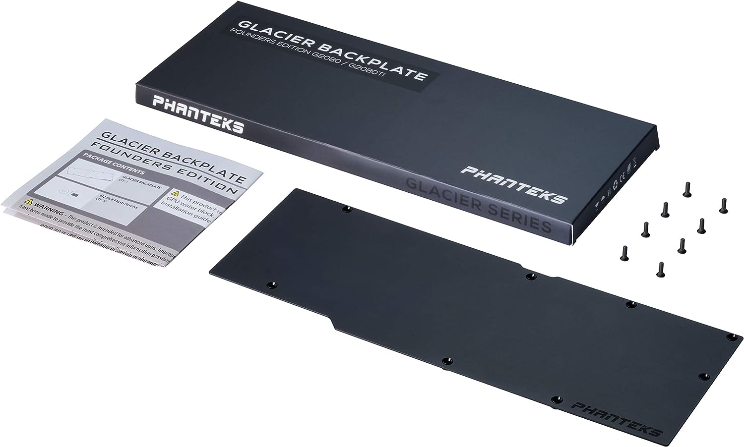 Phanteks Glacier Series RTX 2080Ti GPU Founders Edition Back Plate PH-GB2080TiFEBP_BK01 Aluminum Cover Satin Black Edition Main image