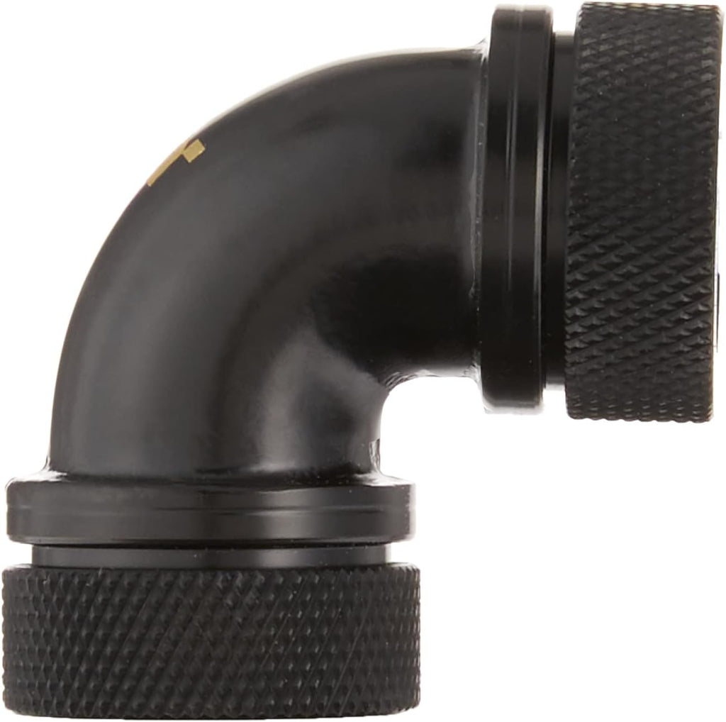 Thermaltake Pacific PETG Tube 90 Degree Dual Compression 16mm OD Black CL-W099-CA00BL-A