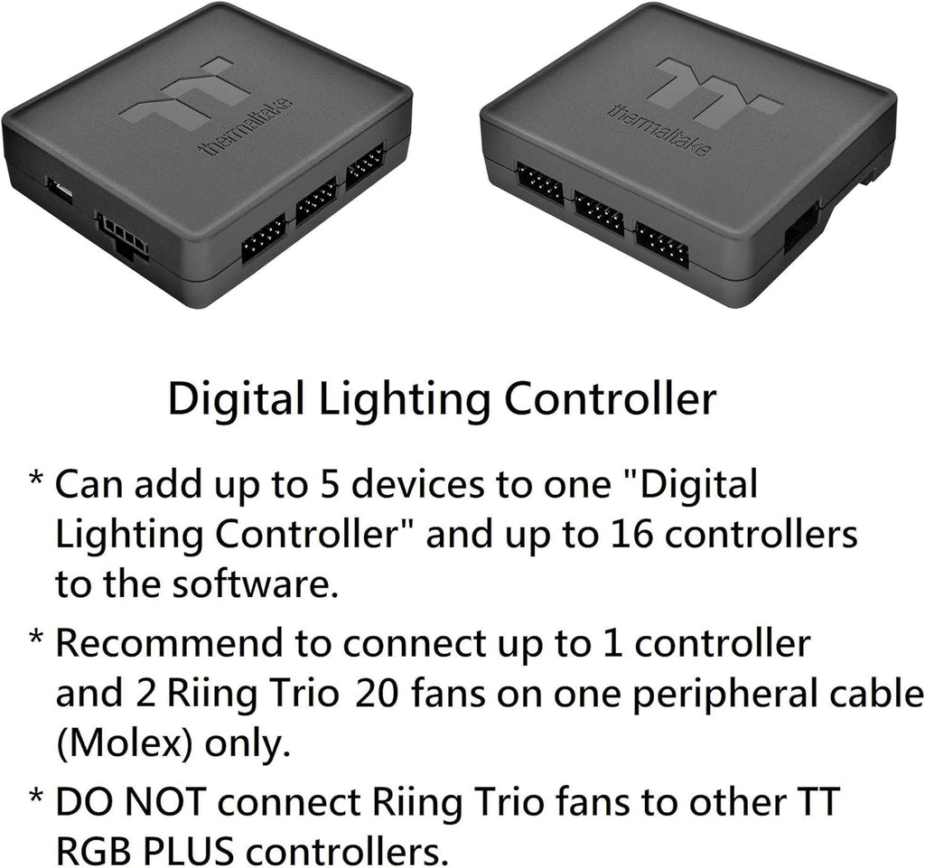 Thermaltake Riing Trio 200mm 16.8 Million RGB Color Software Enabled 3 Light Rings 60 Addressable LED 11 Blades Hydraulic Bearing Case/Radiator Fan Single Pack CL-F083-PL20SW-A