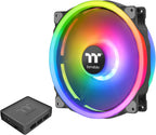 Thermaltake Riing Trio 200mm 16.8 Million RGB Color Software Enabled 3 Light Rings 60 Addressable LED 11 Blades Hydraulic Bearing Case/Radiator Fan Single Pack CL-F083-PL20SW-A