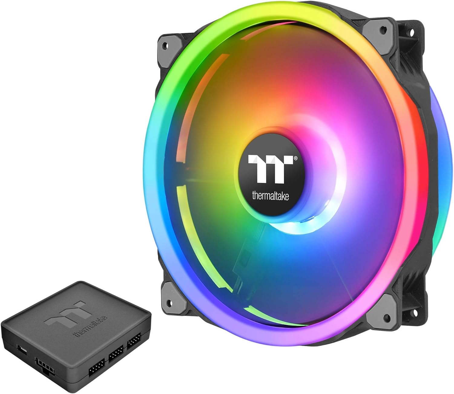 Thermaltake Riing Trio 200mm 16.8 Million RGB Color Software Enabled 3 Light Rings 60 Addressable LED 11 Blades Hydraulic Bearing Case/Radiator Fan Single Pack CL-F083-PL20SW-A
