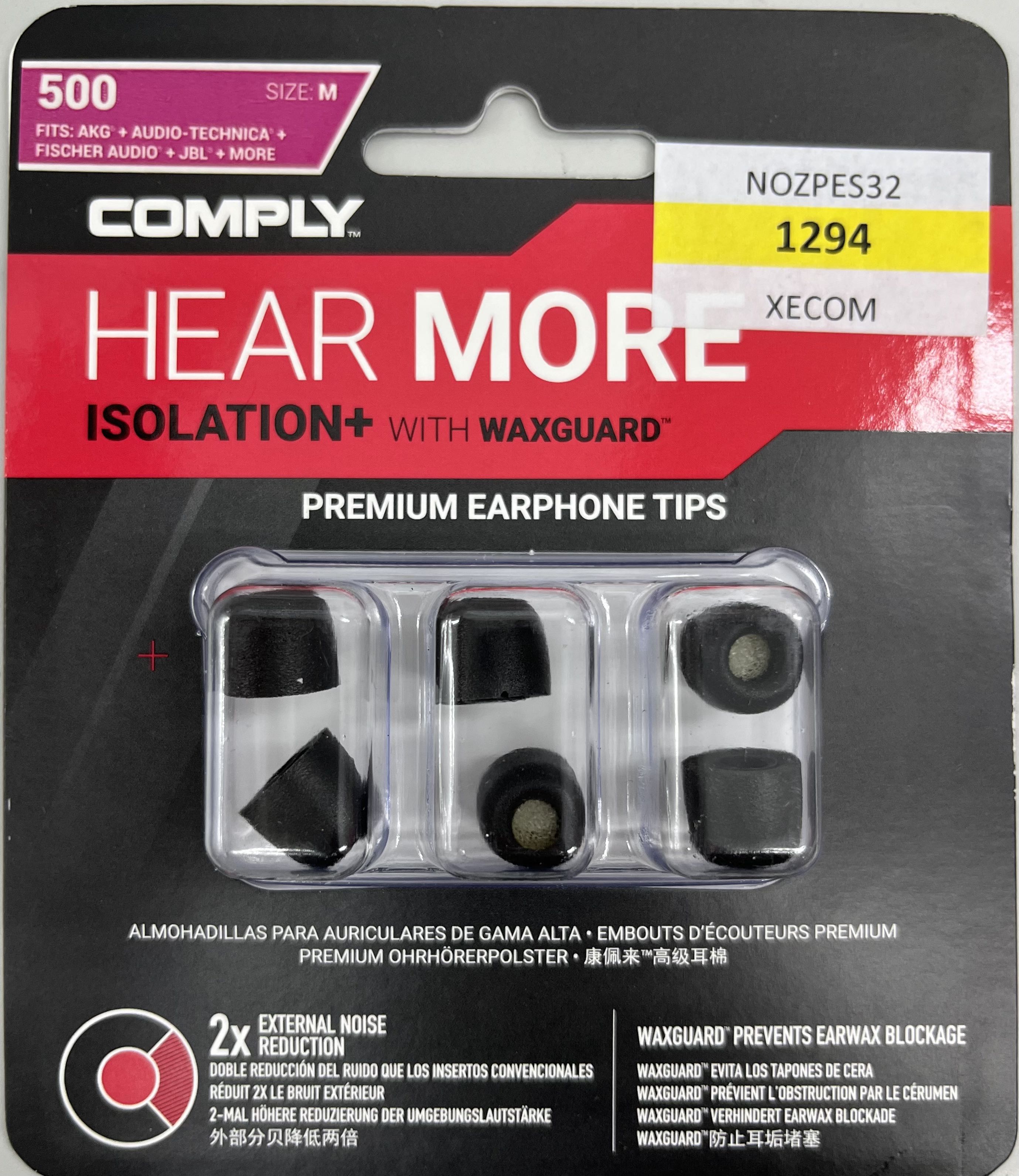 COMPLY ISOLATION PLUS TX-500 Memory Foam Earbud Tips Medium 3 Pairs Main image