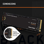 Western Digital Black WDS200T1X0E SN850 PCIe Gen4 x4 NVMe M.2 2280 Internal SSD 2TB